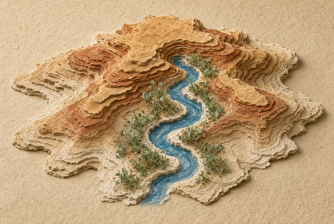 A warm semiarid terrain study under clear high-plains light