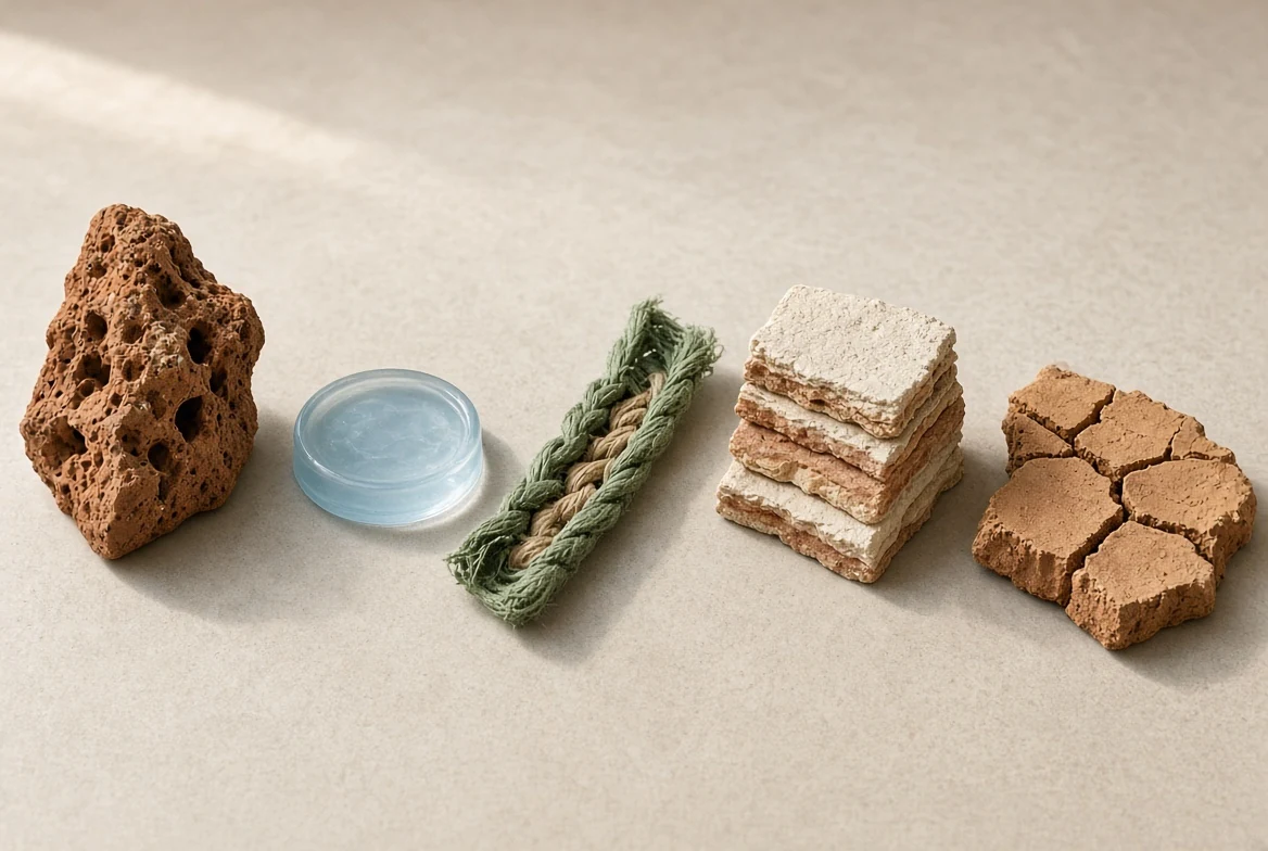 A collection of tactile water-word specimens