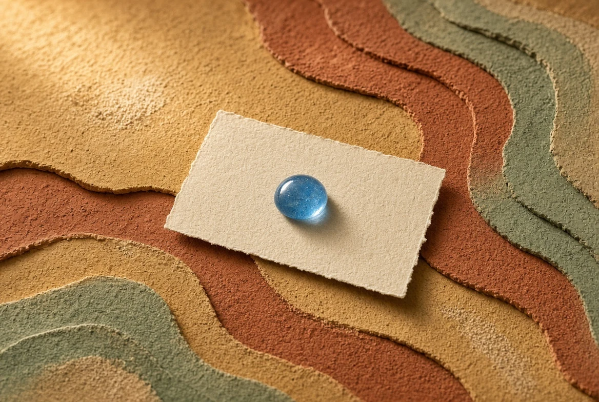 Small clay tokens entering a clearly bounded local basin